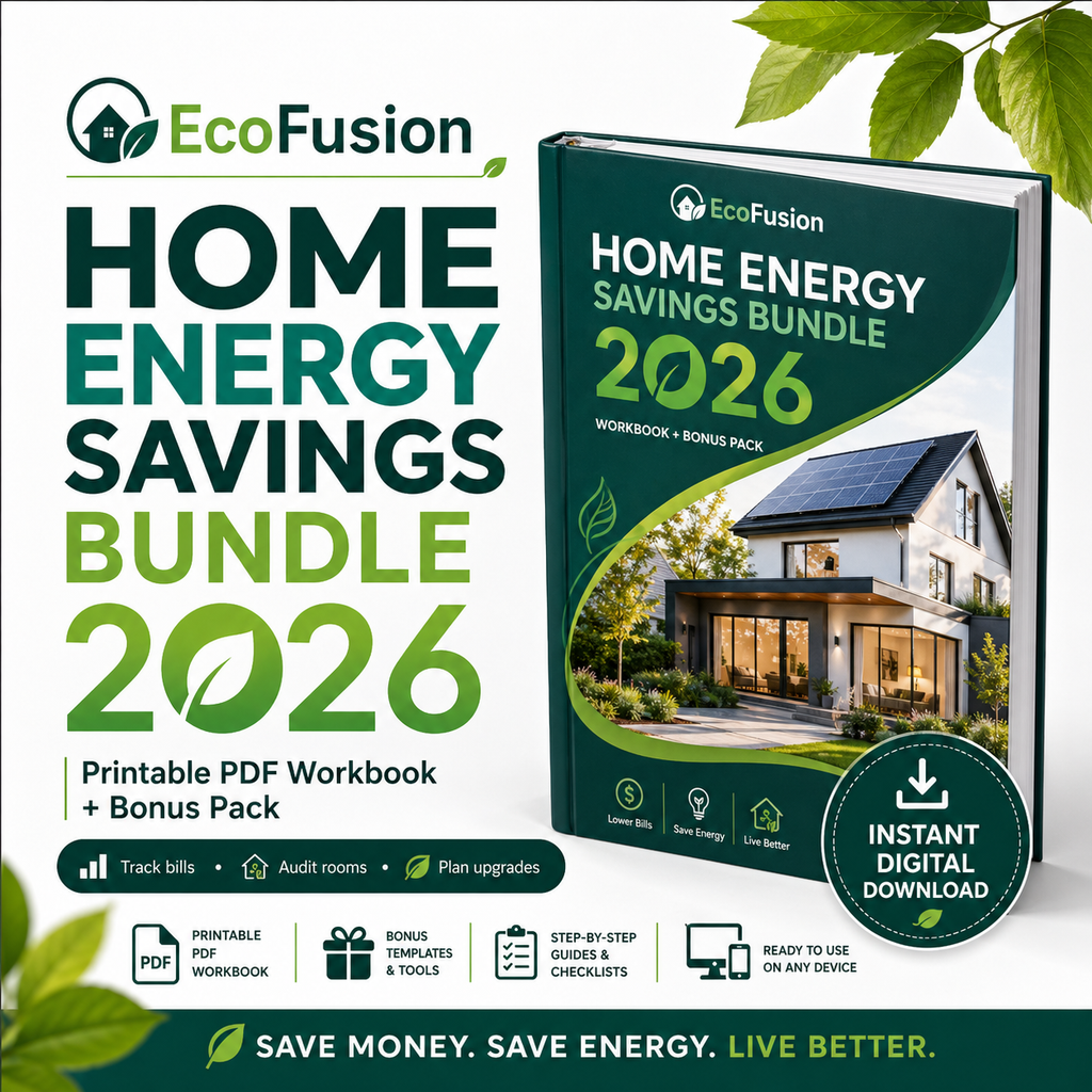 EcoFusion Home Energy Savings Bundle 2026 – Printable PDF Workbook + Bonus Pack